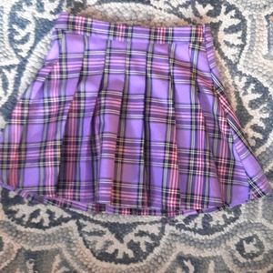 shein purple plaid skirt, size small